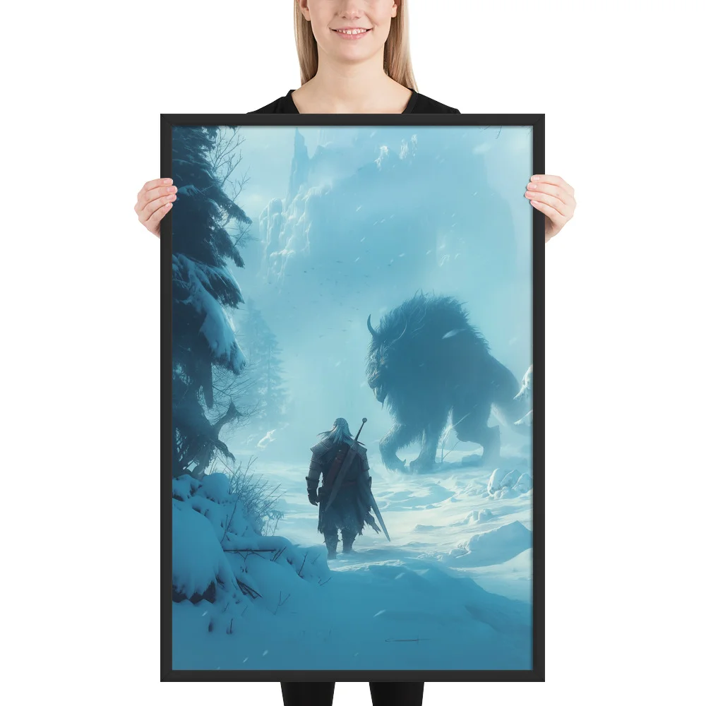 The White Wolf’s Prey - Poster Wall art-24x36-.